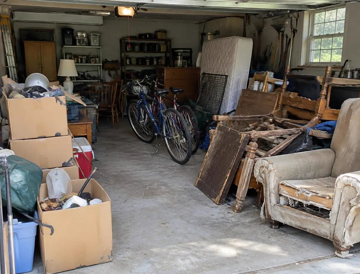 Garage cleanout in progress